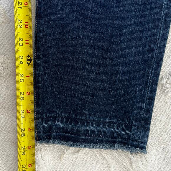 Levi’s Wedgie Button Fly Raw Hem High Rise Straight Premium Denim Jeans Size 32 - Picture 7 of 10